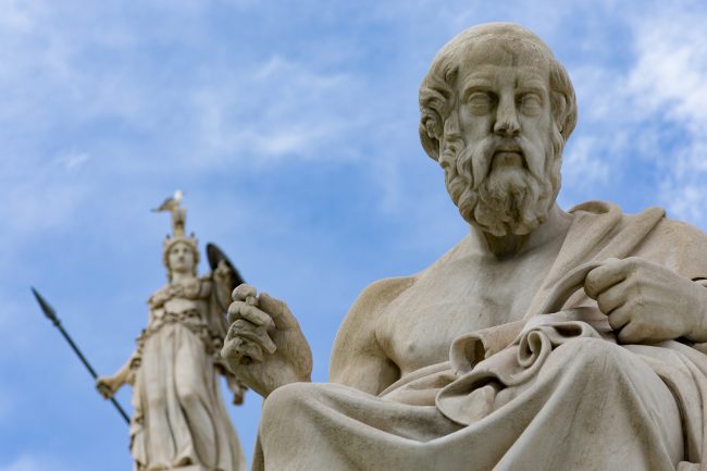Classic Statue Of Socrates Close Up At Academy Of Athens